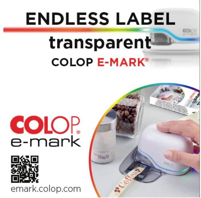 Actual product image Colop Paper tape e-mark, Transparent, 1 roll