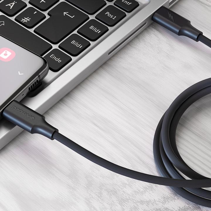 Immagine prodotto Proove cable Striped Silicone Type-C to Type-C 60W (1m) black (60 W)