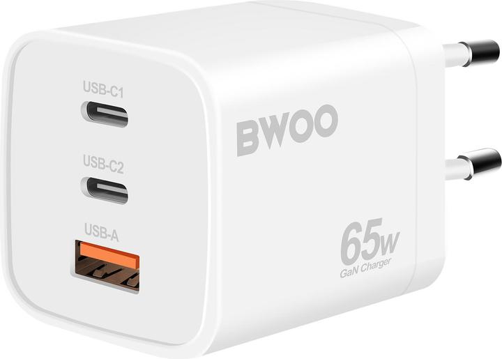 Image du produit Bwoo CHARGEUR DE VOYAGE 65W GaN CDA147 2 xUSB-C, 1 x USB-A (65 W)