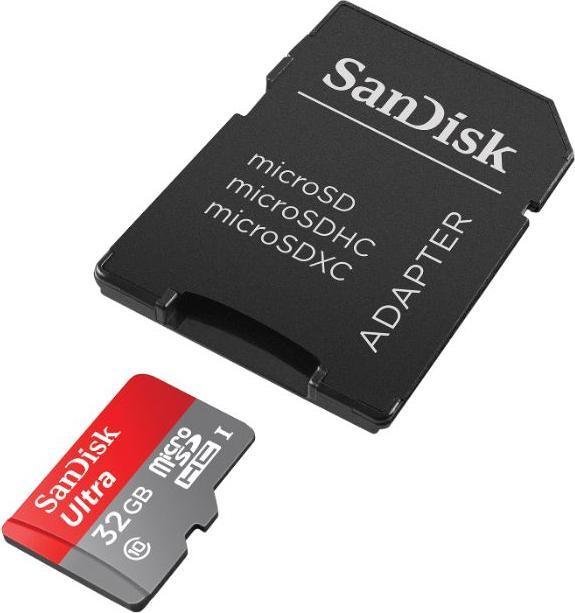 Actual product image SanDisk Ultra microSDHC U1 with adapter (32 GB, microSDHC, U1, UHS-I)