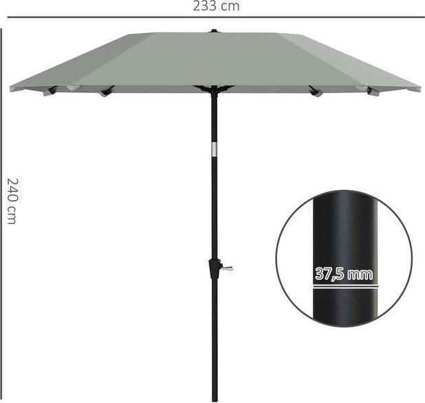 Produktbild Swisshandel24 Sonnenschirm Ø233 cm, Knickfunktion, achteckig, Dunkelgrau (2.33 m)