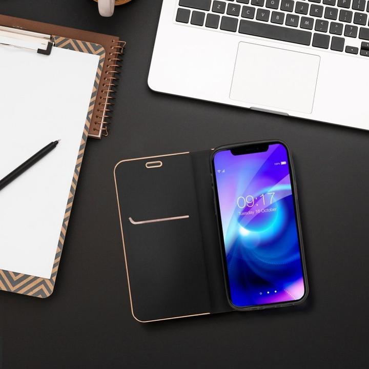 Actual product image OEM Book case LUNA Book Gold for SAMSUNG A54 5G black (Samsung Galaxy A54 5G)