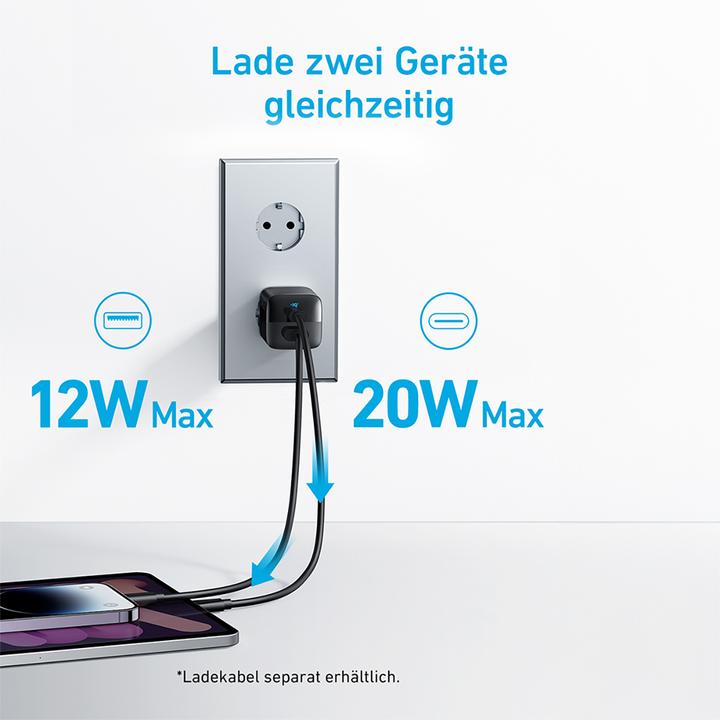 Produktbild Anker 323 Dual-Port 33W Charger, EU Plug (33 W)