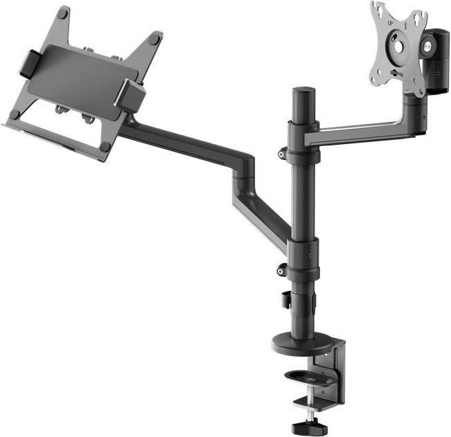Produktbild Goobay Deluxe Monitorhalterung mit Laptop-Arm, schwarz (Tisch, 32")