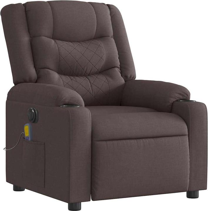VidaXL Massagesessel Elektrisch Dunkelbraun Stoff