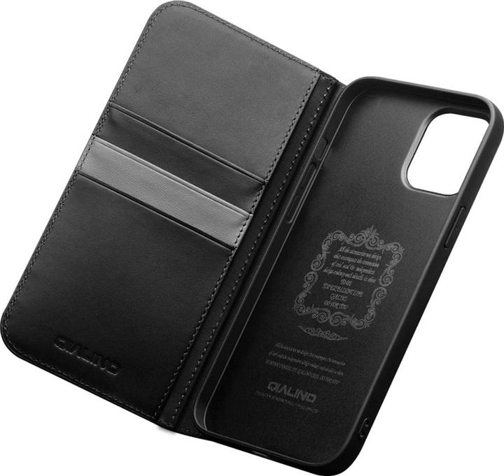 Actual product image QiAlino Fourre Flip cuir véritable mat (Apple iPhone 16 Pro)