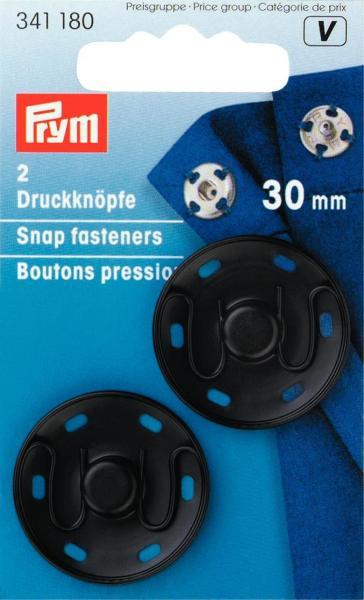 Produktbild Prym Annähdruckknopf, schwarz 30 mm, 2 Stk., Messing