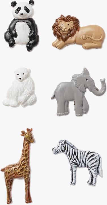 Actual product image Hobby Fun 3D sticker animals with glue dot 6 pieces
