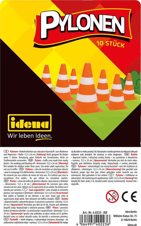 Actual product image Idena Pylons 13.5x24cmorange/white 10s