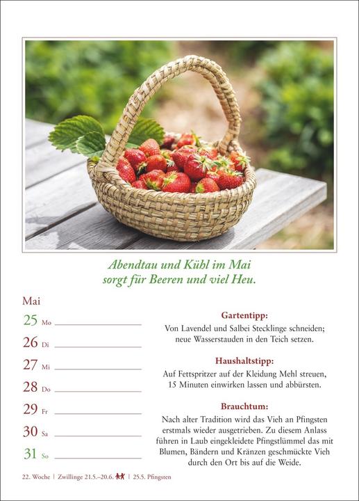 Produktbild Harenberg Bauernweisheiten Wochenkalender 2026 - Bauernregeln, Brauchtum, Gartentipps, Haushalt (A5, Harter Einband, Deutsch)