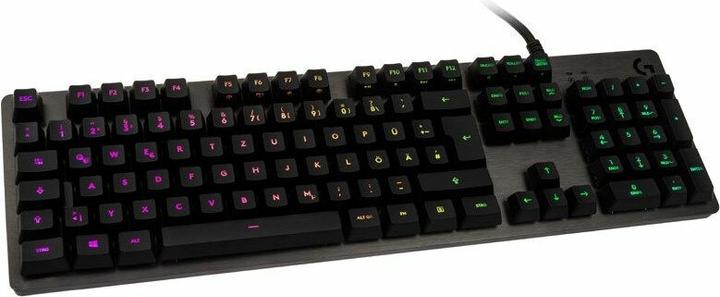 Actual product image Logitech G Mechanical gaming keyboard G512 with cable, USB 2.0, QWERTZ, carbon fibre, RGB (DE, Cable)