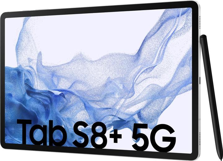 Actual product image Samsung Galaxy Tab S8+ (5G, 12.40", 256 GB, Silver)