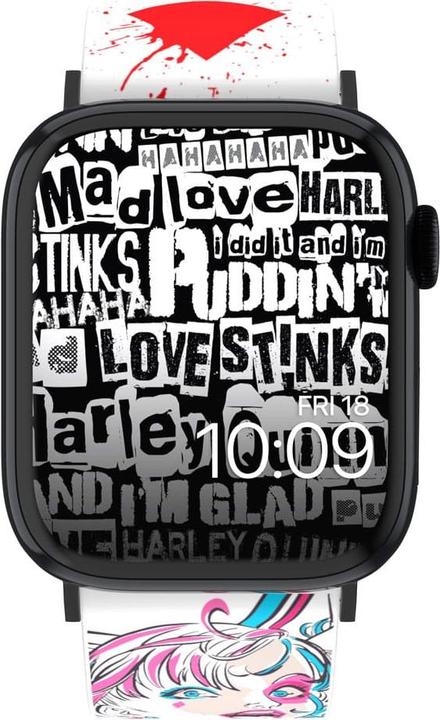 Produktbild Moby Fox Armband Smartwatch Harley Quinn Mad Love 22 mm (22 mm, Silikon, Edelstahl)