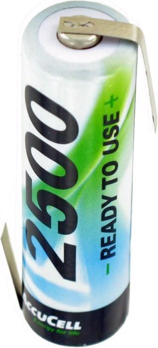 Produktbild AccuCell Akku Ready2use Mignon AA mit Lötfahne Z-Form (1 Stk., AA, 2500 mAh, Akku)