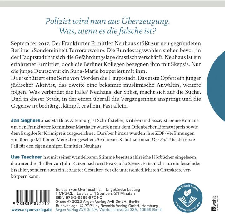 Actual product image The soloist (Jan Seghers, Uve test computer, German)