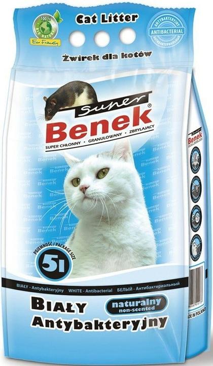 Actual product image Super Benek Certech White Antibacterial - Cat Litter Clumping 5 l (Clumping, Non-dusting, 4.90 kg)