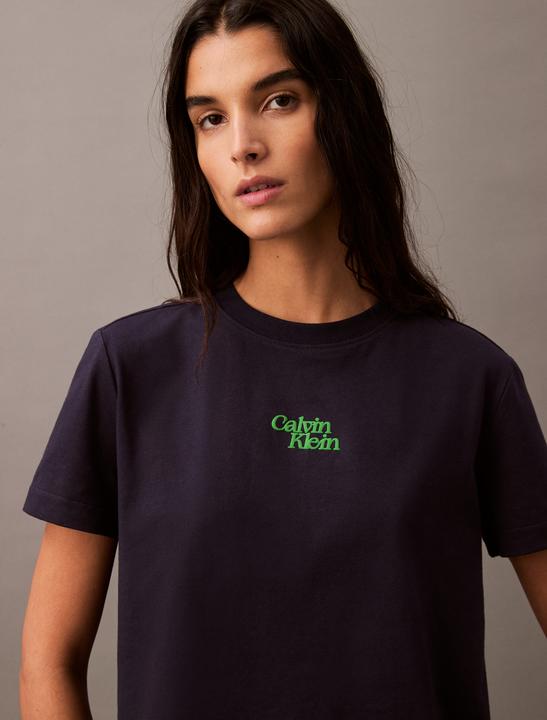Actual product image Calvin Klein Jeans Ss Flocked Logo Cn Tee (L)