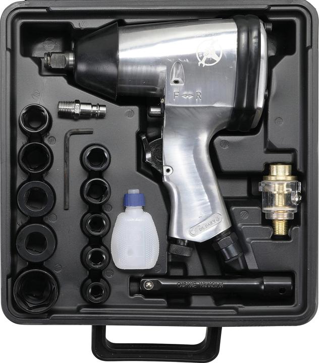 Actual product image BGS Air Impact Wrench with Tool Set 12.5 mm (1/2") 312 Nm 16 pcs. (Air blast)