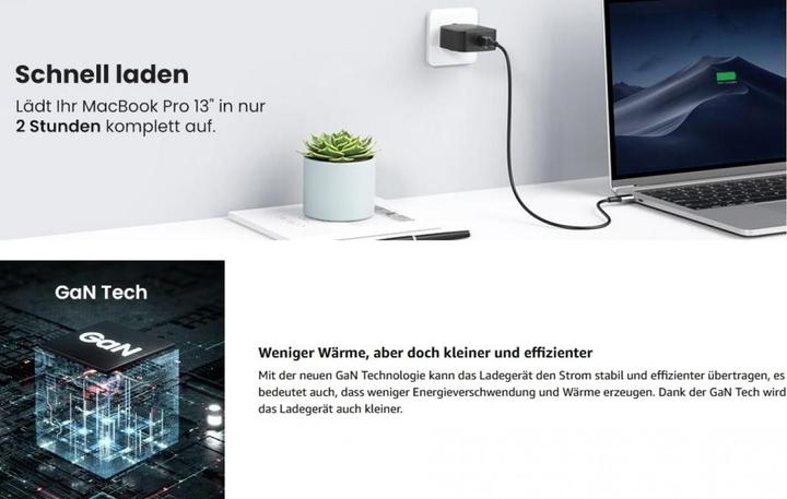 Image du produit Ugreen Chargeur USB-C GaN (65 W)