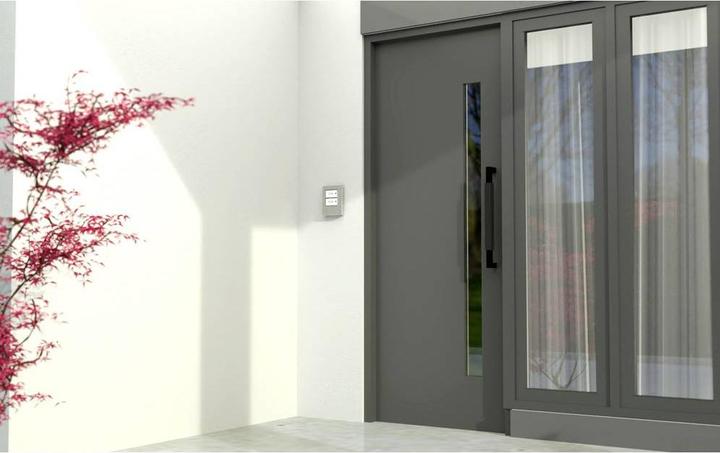 Immagine prodotto M-E Campanello a spinta in acciaio inox con illuminazione automatica per casa bifamiliare