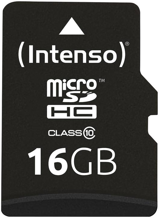 Actual product image Intenso microSDHC memory card incl. SD adapter (16 GB, microSDHC, U1)