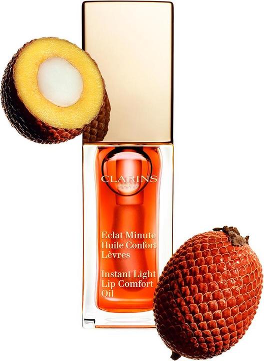 Actual product image Clarins Eclat Minute - Huile Confort Lèvres Tangerine 05 (Oil, 7 ml)