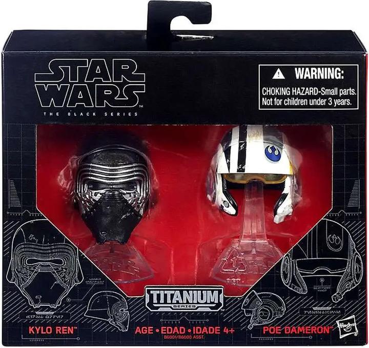Produktbild Hasbro Star Wars The Force Awakens Black Titanium Kylo Ren & Poe Dameron 2-Inch Diecast Helmet 2-Pack