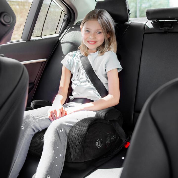 Produktbild BabyGo Booster Isize black melange (Kindersitzerhöhung, ECE R129/i-Size Norm)