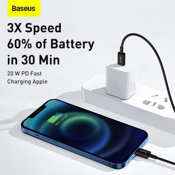 Produktbild Baseus Superior Series Cable USB-C to iP, 20W, PD, 1m (black) (1 m, USB 3.0)
