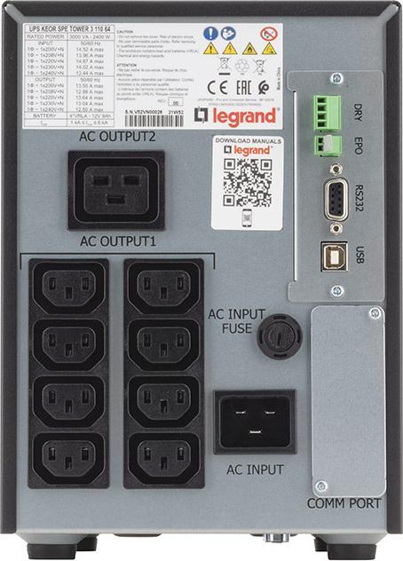 Image du produit Legrand ASI KEOR SPE tour 3KVA (3 VA, 2400 W, Line-interactive Onduleur)