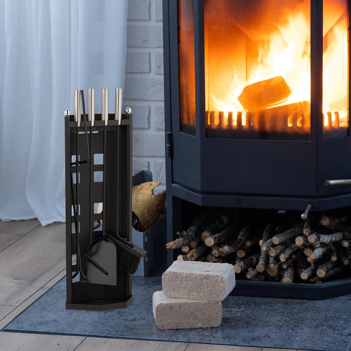 Produktbild Relaxdays 5-tlg. Kaminbesteck-Set (22 x 15 x 61 cm)