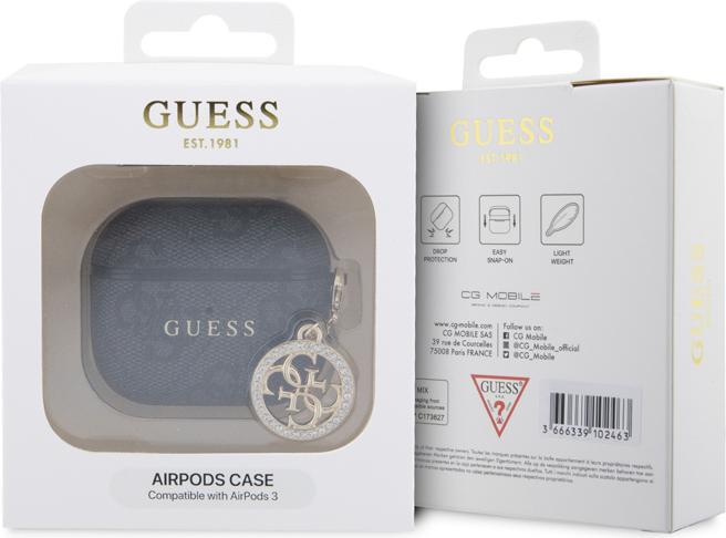 Immagine prodotto Guess Cover per Airpods 3 4G Script con ciondolo scintillante e abbellimento in strass (Manicotto per cuffie)