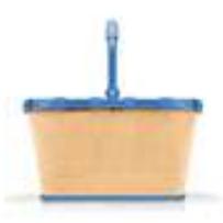 Actual product image reisenthel Einkaufskorb Carrybag Frame Raffia Blue