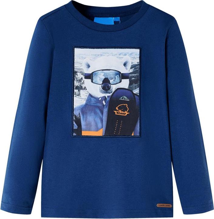 VidaXL Kinder-Langarmshirt Jeansblau 104,Material: 100 (104)