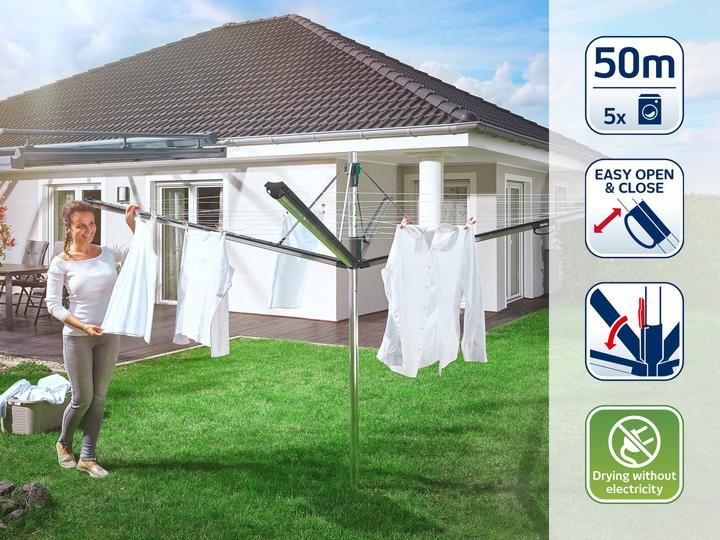 Actual product image Leifheit Linomatic 500 Plus rotary dryer (50 m)