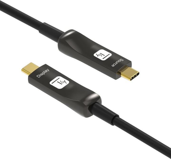 Actual product image Techly USB-C cable AOC Fibre M/M 15m (15 m, USB 3.2 Gen 1)