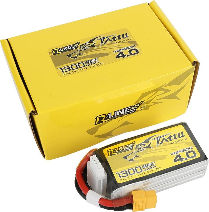 Produktbild Tattu Akumulator R-Line Version 4.0 1300mAh 14,8V 130C 4S1P XT60 (14.80 V, 1300 mAh)
