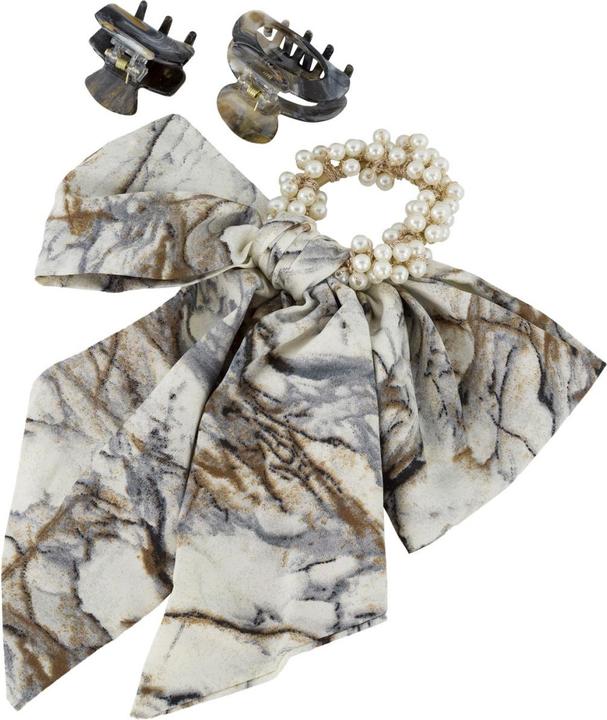 Immagine prodotto Trisa Capelli - Scrunchie e fermagli per capelli con perle, grigio (Elastico per capelli)