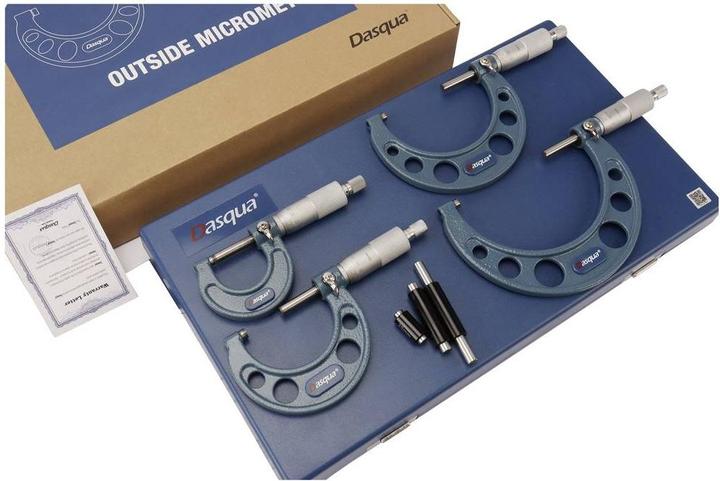 Dasqua 4111-8210 4-teiliges Aussenmikrometer-Set 0 - 100mm Ablesung: 0.01mm