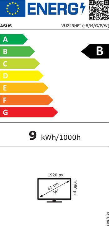 Energy Label ASUS ProArt VU249HFI-W 60.45cm (16:9) IPS 100 Hz (1920 x 1080 pixels, 23.80")