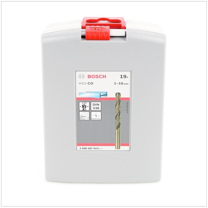 Produktbild Bosch Professional Zubehör PRO Stainless Steel HSS-Co Spiralbohrer-Set, 19-tlg. (1 mm, 1.5 mm, 2 mm, 2.5 mm, 3 mm, 3.5 mm, 4 mm, 4.5 mm, 5 mm, 5.5 mm, 6 mm, 6.5 mm, 7 mm, 7.5 mm, 8 mm, 8.5 mm, 9 mm, 9.5 mm, 10 mm)