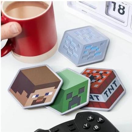 Actual product image NoName Minecraft Metal Coasters (4 x)