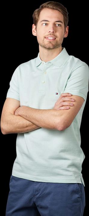 Produktbild Tommy Hilfiger Polo Shirt Mouline Slim Minty Essence/Ivory (48)