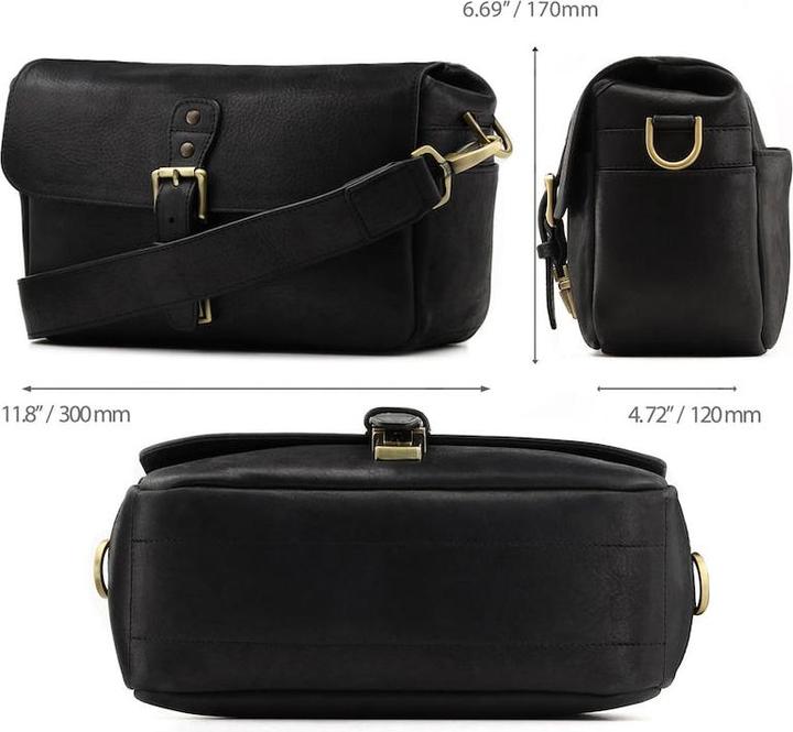 Actual product image Only-Bags.Store Leather messenger bag, camera bag for mirrorless, instant and DSLR cameras, travel bag (Camera shoulder bag)