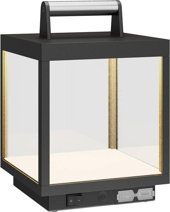 Image du produit Lucande Cube LED Portable Lampe de table d'extérieur Graphite (320 lm)