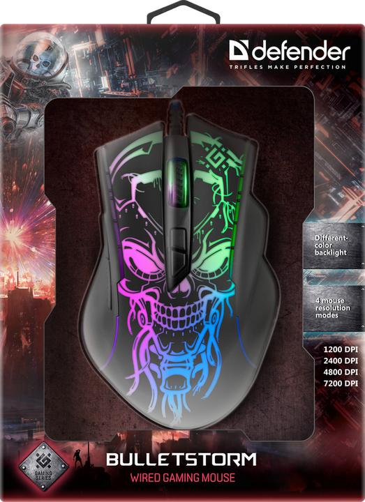 Produktbild Defender Gaming, kabelgebunden, optische Maus GM-928 BULLETSTORM 7200dpi 7P hintergrundbeleuchtet (Kabelgebunden)