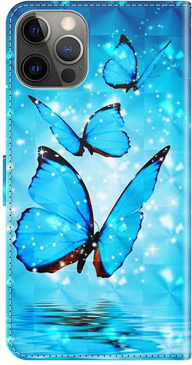 Actual product image Cover-Discount iPhone 14 Pro Max - Case Glitter Effect Butterfly blue (Apple iPhone 14 Pro Max)