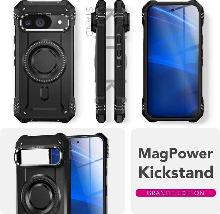 Image du produit Nalia Granite - Schlagfeste Panzer Hülle mit MagSafe & Kamera Standfuss - Military Cover (Google Pixel 9)