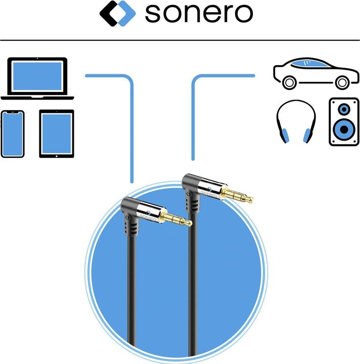 Produktbild Sonero Audio-Kabel 3.5 mm Klinke - 3.5 mm Klinke 0.5 m (0.50 m, 3.5mm Klinke (AUX))
