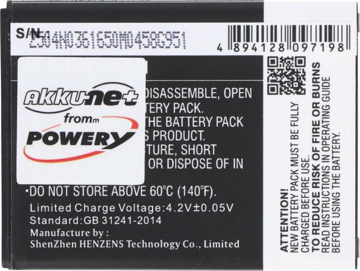 Nutritional values and ingredients Samsung Akku Galaxy Young 2 Akku, SM-G130, EB-BG130ABE
